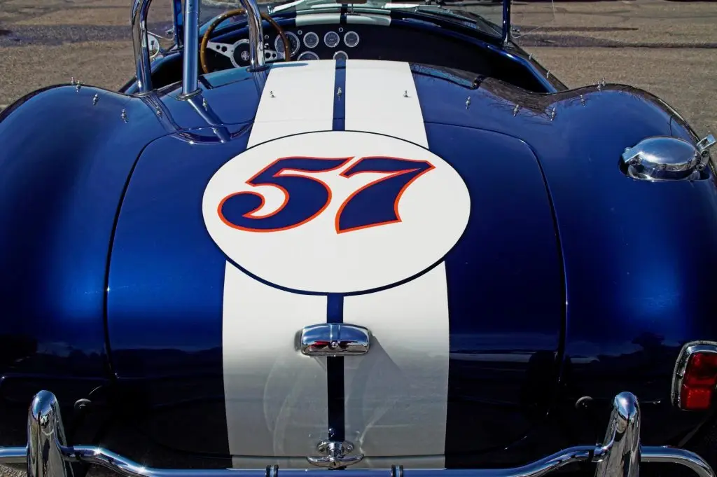 a blue racing car
